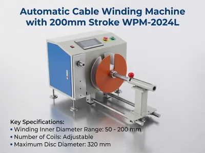 自動排列電纜繞線機 內徑50-200mm 行程120/200mm WPM-2024L