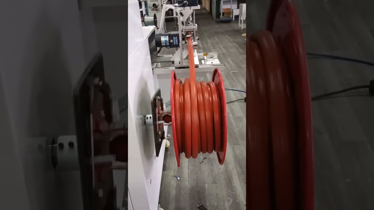 消防水帶自動計米、分揀、裁切與盤捲機 (50kg 大容量) #自動化設備