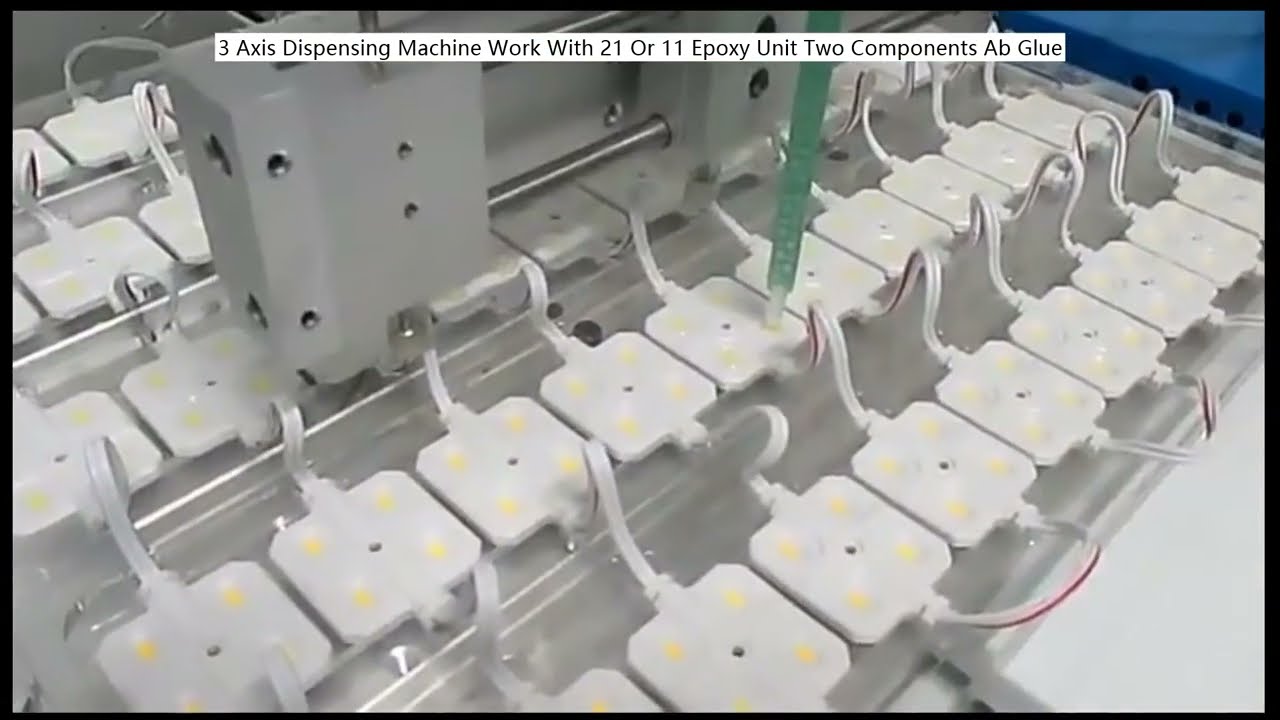 三軸點膠機搭配21或11環氧樹脂單元｜雙液AB膠自動點膠系統