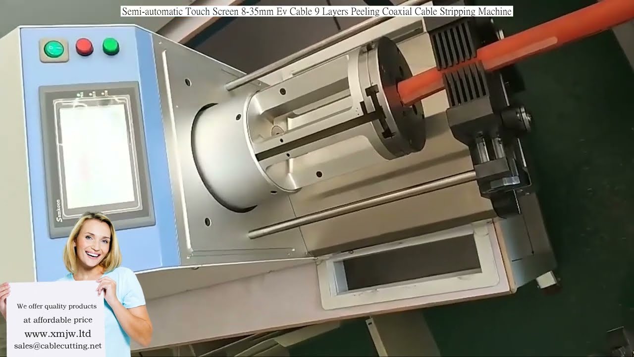 半自動觸控螢幕8-35mm電動車電纜9層同軸電纜剝線機