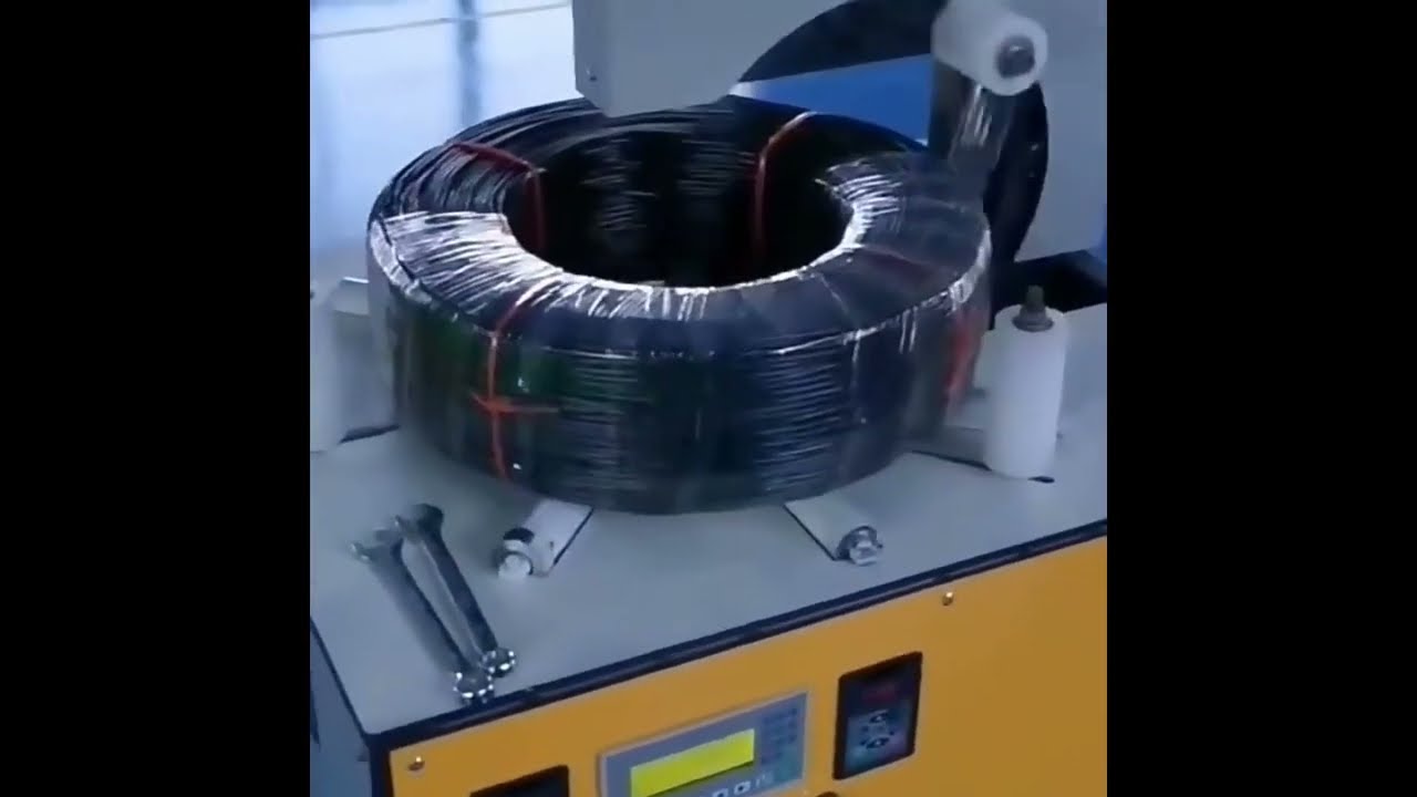 綑綁帶中空產品包裝機 | 電纜線圈拉伸纏繞機
