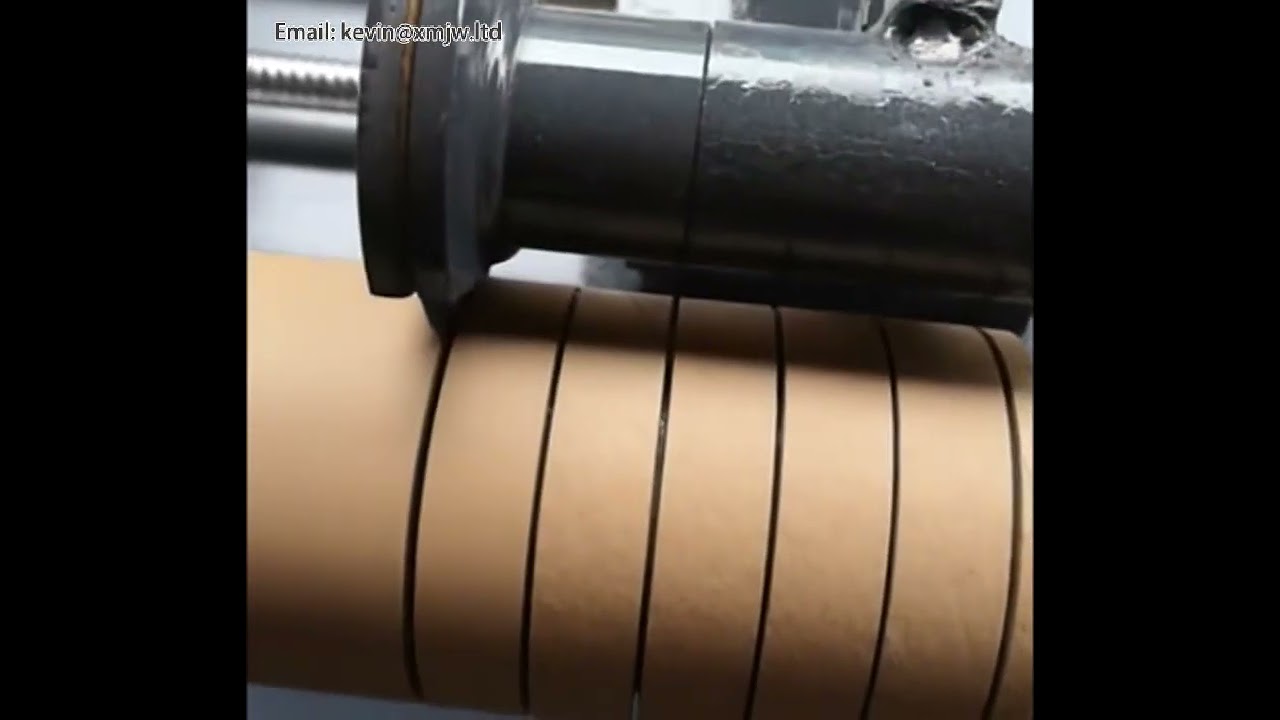 厚管紙捲與膠膜分條機｜心軸圓刀中切設備｜高效黏膠條裁切機