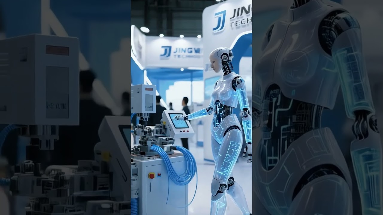 未來女性作業員操作線束加工設備 #機械 #機器人