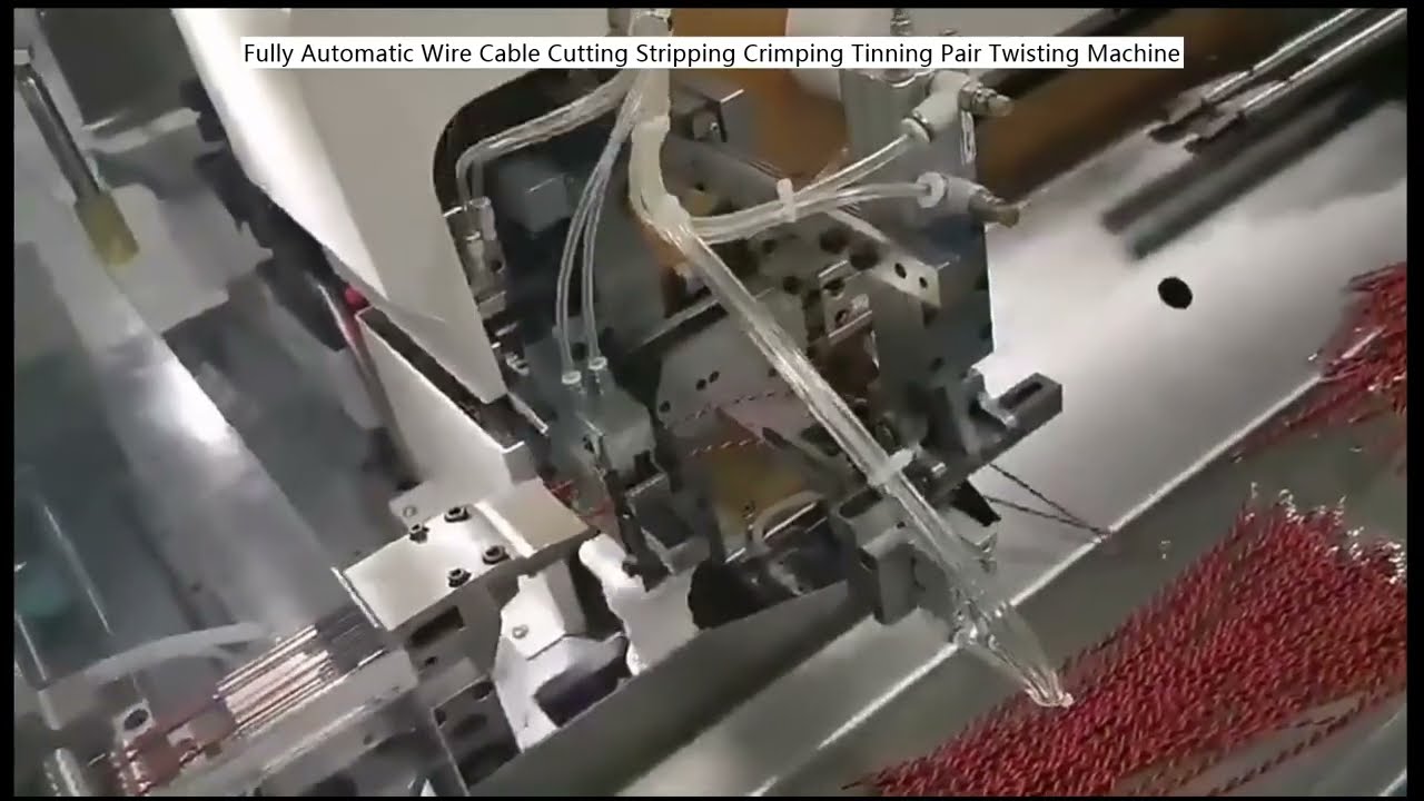全自動電線裁切剝皮壓接鍍錫對絞機