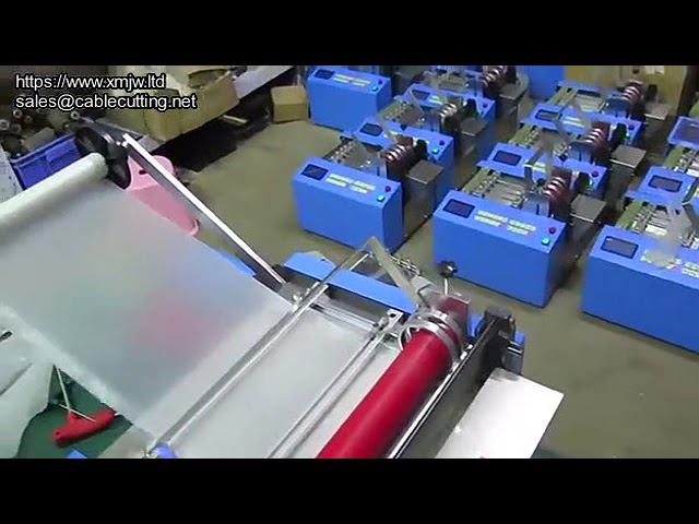 自動背膜裁切機｜彈性織帶切割機｜編織管裁切設備