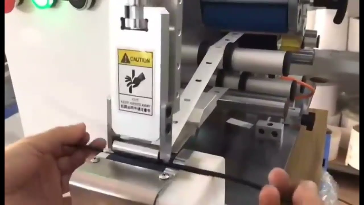 半自動電線捲標籤機｜電線包裝貼標設備