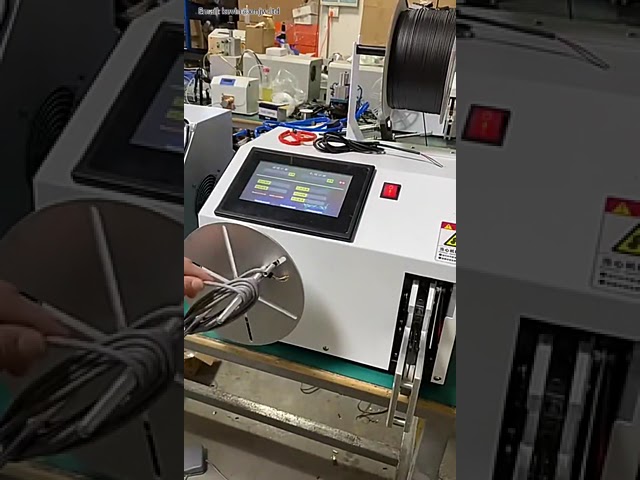自動電線電纜繞線綑綁機｜數位觸控螢幕長度設定｜高效線圈加工設備