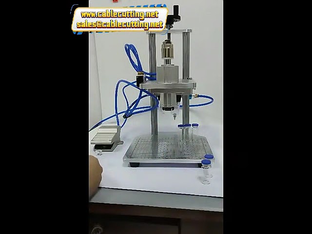 氣動式小型安瓿封蓋機｜鋁塑口服液輸液瓶封蓋設備｜西林瓶自動化封裝