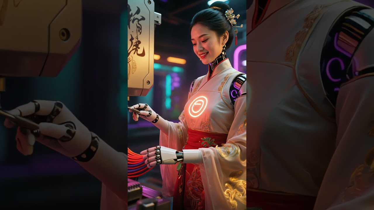 機器人老婆開心操作機台 #自動化設備 #線纜加工